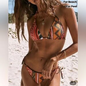 Tribal Bikini Swimwear people Swimsuit Bikini Set free lace up bead